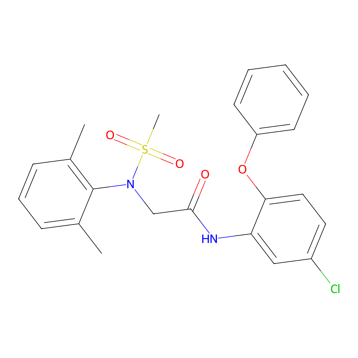 N-(5-chloro-2-phenoxyphenyl)-2-(2,6-dimethyl-N-methylsulfonylanilino)acetamide molecular structure, CAS 701289-73-8