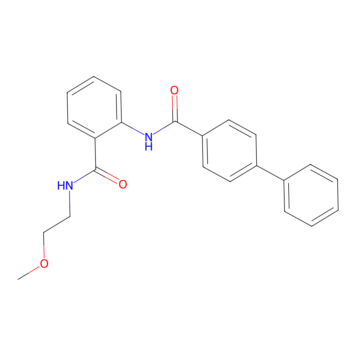 N-(2-methoxyethyl)-2-[(4-phenylbenzoyl)amino]benzamide molecular structure, CAS 701289-76-1