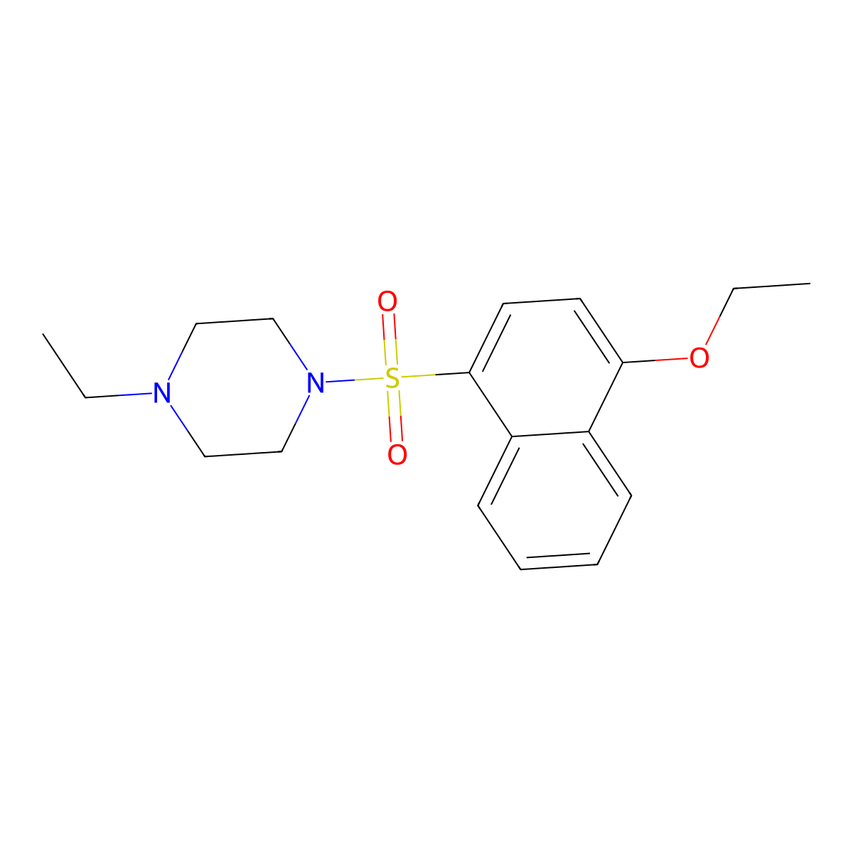 1-[(4-Ethoxynaphthalen-1-yl)sulfonyl]-4-ethylpiperazine molecular structure, CAS 701289-78-3