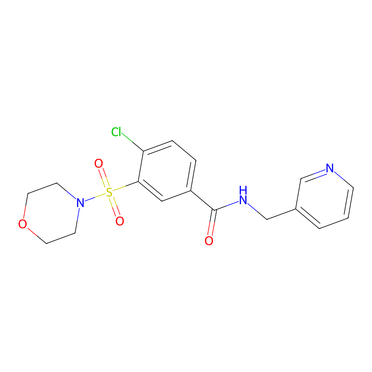4-chloro-3-morpholin-4-ylsulfonyl-N-(pyridin-3-ylmethyl)benzamide molecular structure, CAS 701289-81-8