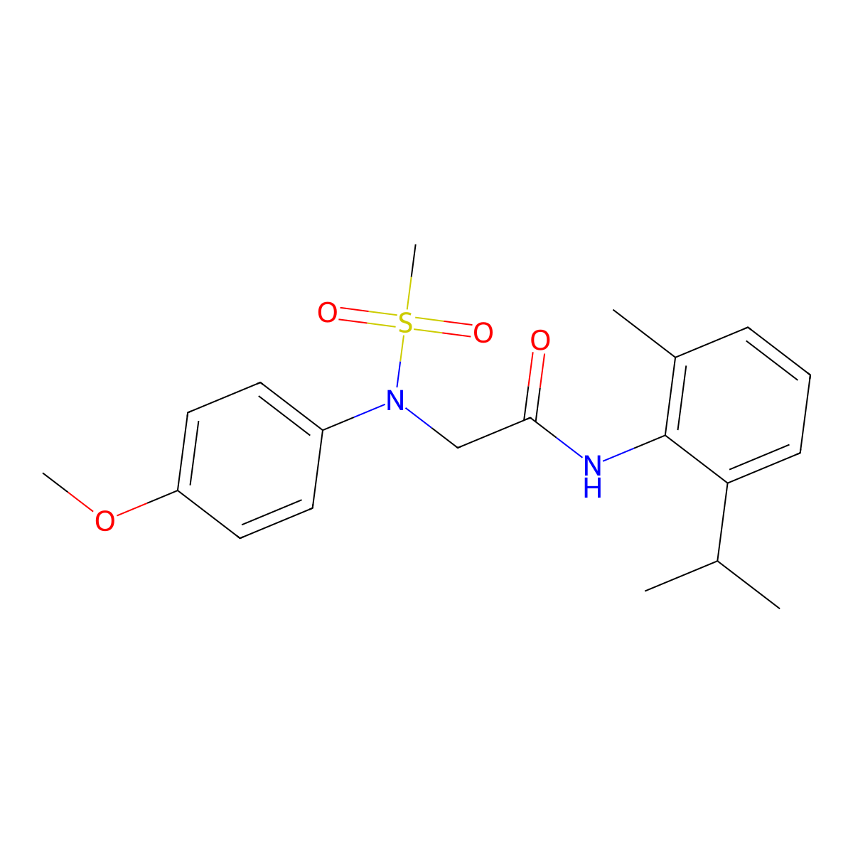 2-(4-methoxy-N-methylsulfonylanilino)-N-(2-methyl-6-propan-2-ylphenyl)acetamide molecular structure, CAS 701289-96-5