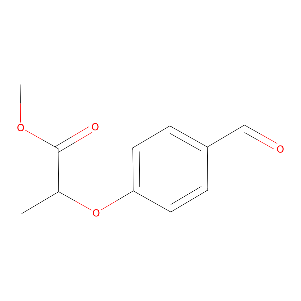 Methyl 2-(4-formylphenoxy)propanoate molecular structure, CAS 70129-95-2