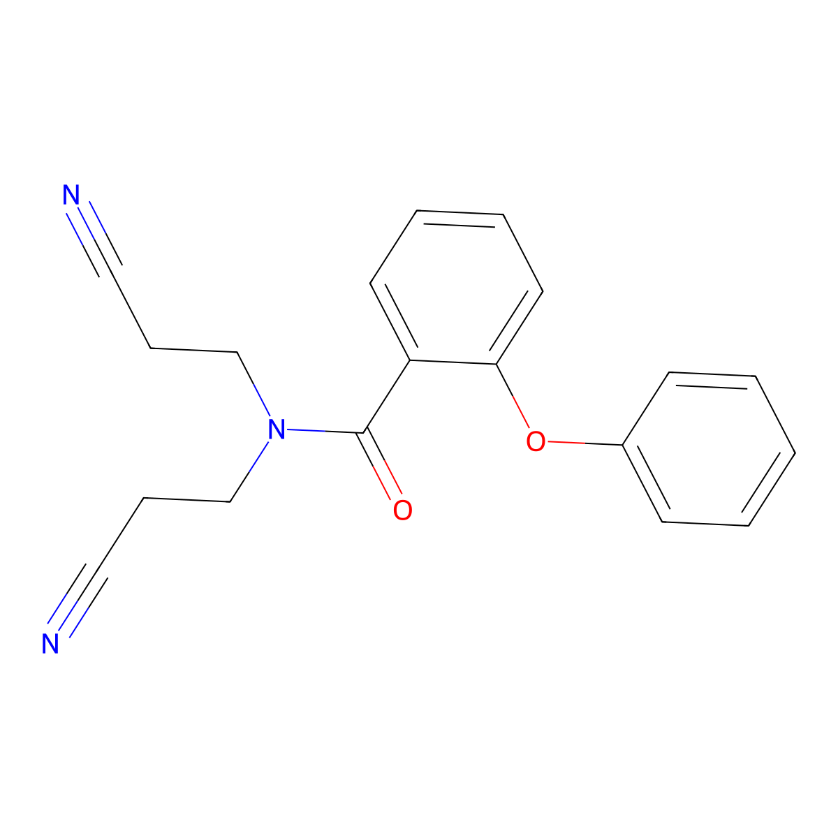N,N-bis(2-cyanoethyl)-2-phenoxybenzamide molecular structure, CAS 701290-07-5