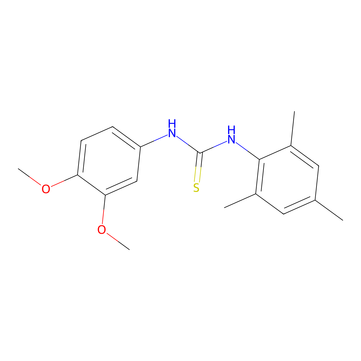 1-(3,4-Dimethoxyphenyl)-3-(2,4,6-trimethylphenyl)thiourea molecular structure, CAS 701290-11-1