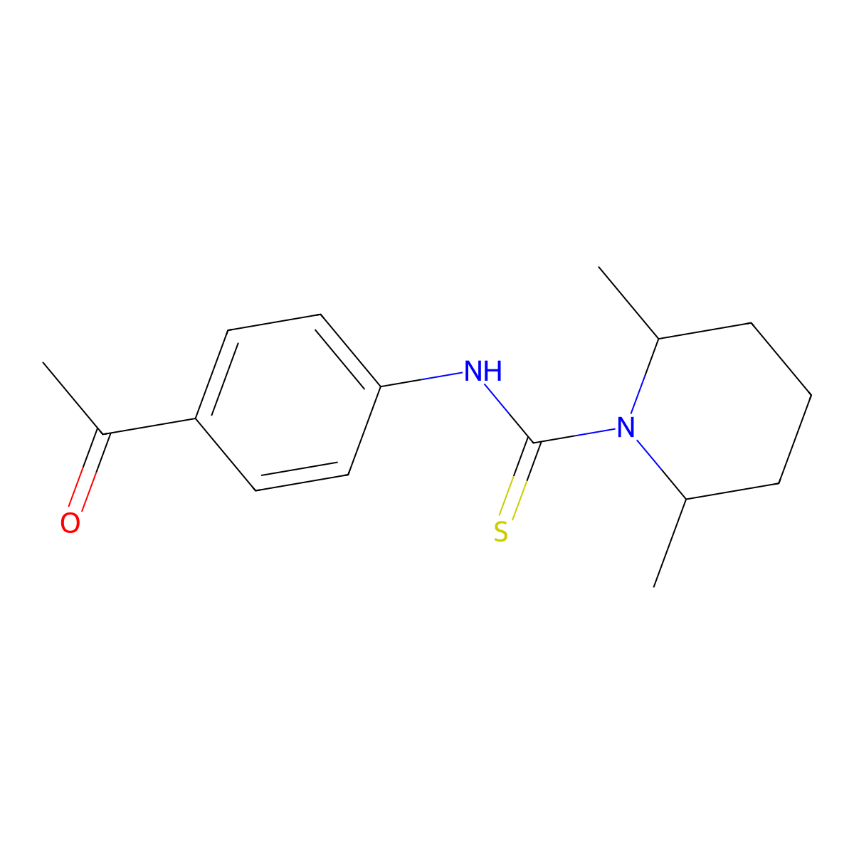 N-(4-acetylphenyl)-2,6-dimethylpiperidine-1-carbothioamide molecular structure, CAS 701290-40-6
