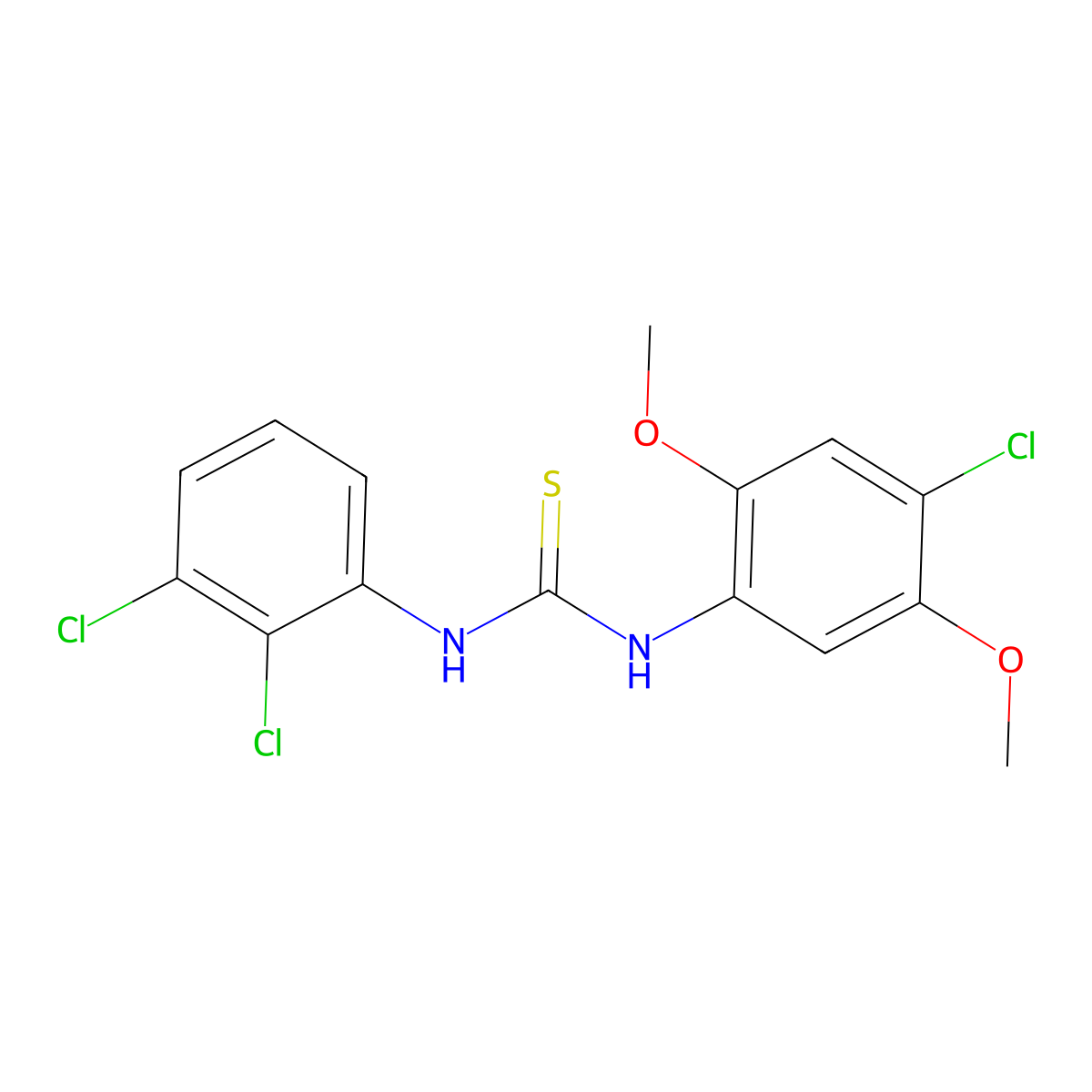 1-(4-Chloro-2,5-dimethoxyphenyl)-3-(2,3-dichlorophenyl)thiourea molecular structure, CAS 701290-56-4