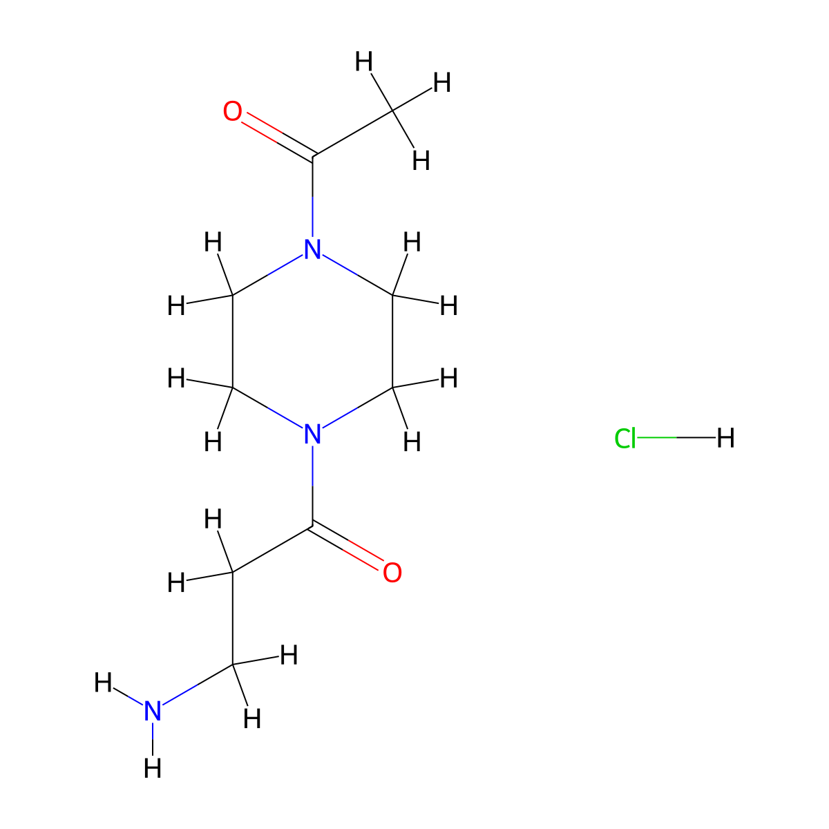 1-(4-Acetylpiperazin-1-yl)-3-aminopropan-1-one--hydrogen chloride (1/1) molecular structure, CAS 701290-61-1