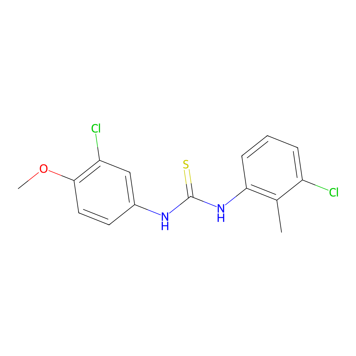 1-(3-Chloro-4-methoxyphenyl)-3-(3-chloro-2-methylphenyl)thiourea molecular structure, CAS 701290-70-2