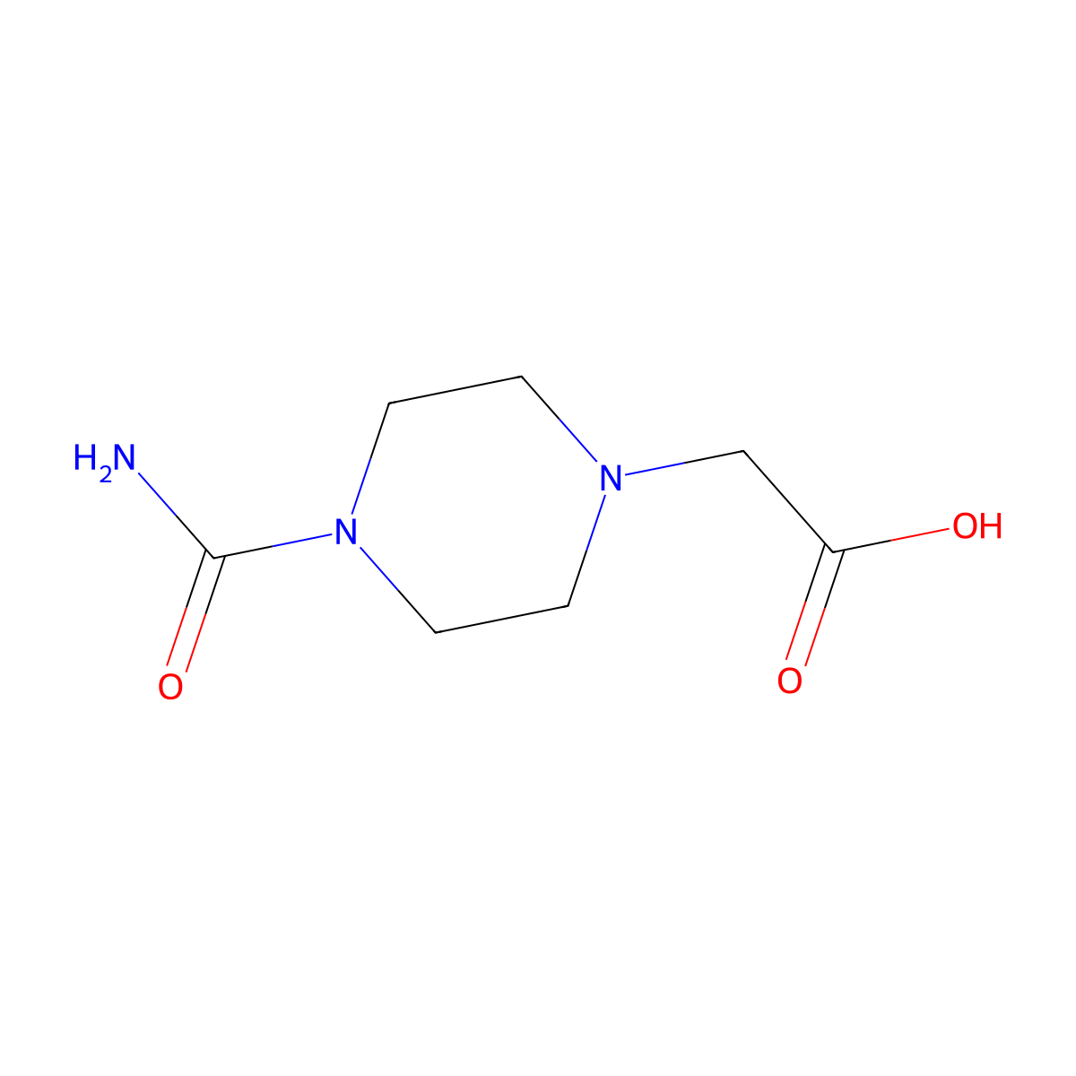 (4-Carbamoylpiperazin-1-yl)acetic acid molecular structure, CAS 701291-01-2