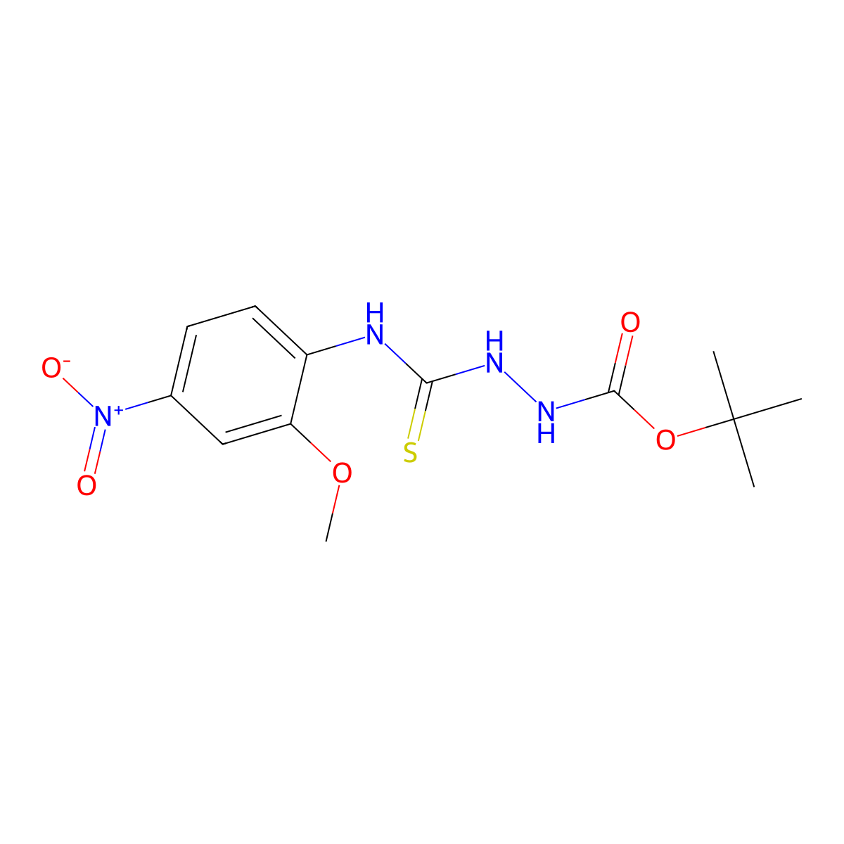 tert-butyl N-[(2-methoxy-4-nitrophenyl)carbamothioylamino]carbamate molecular structure, CAS 701291-02-3