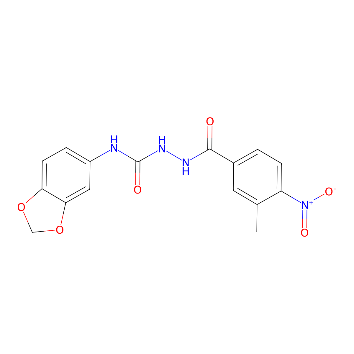 1-(1,3-Benzodioxol-5-yl)-3-[(3-methyl-4-nitrobenzoyl)amino]urea molecular structure, CAS 701291-05-6