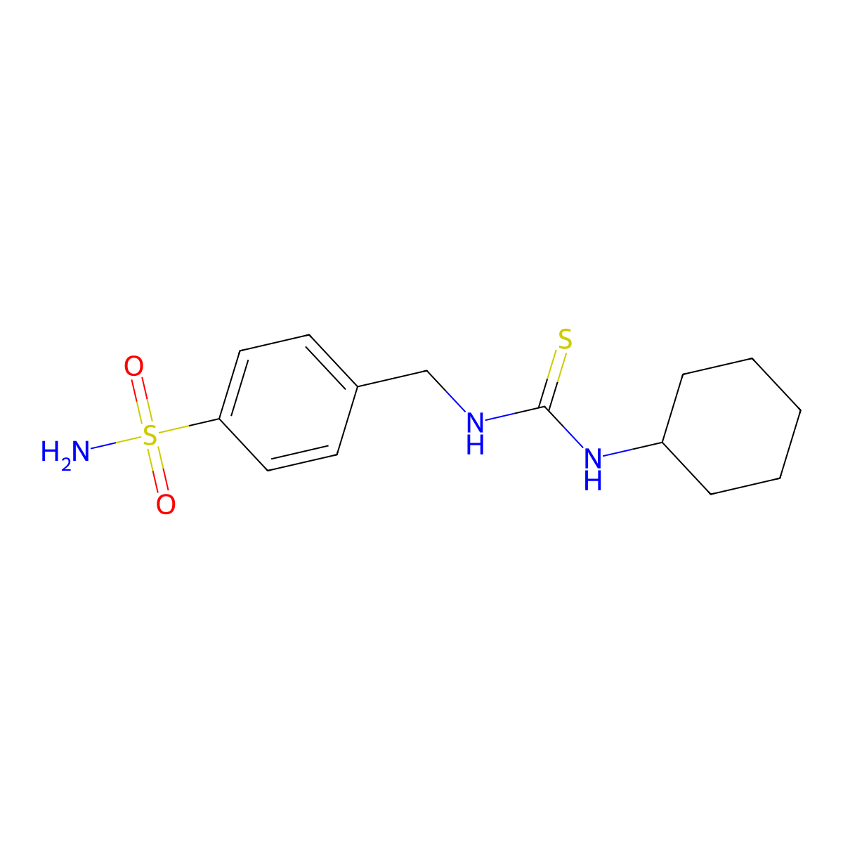 1-Cyclohexyl-3-[(4-sulfamoylphenyl)methyl]thiourea molecular structure, CAS 701291-11-4
