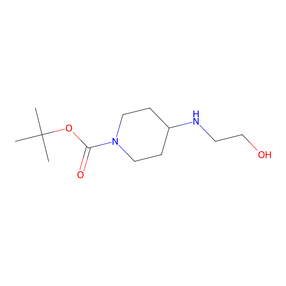 tert-Butyl 4-(2-hydroxyethylamino)piperidine-1-carboxylate molecular structure, CAS 701298-37-5