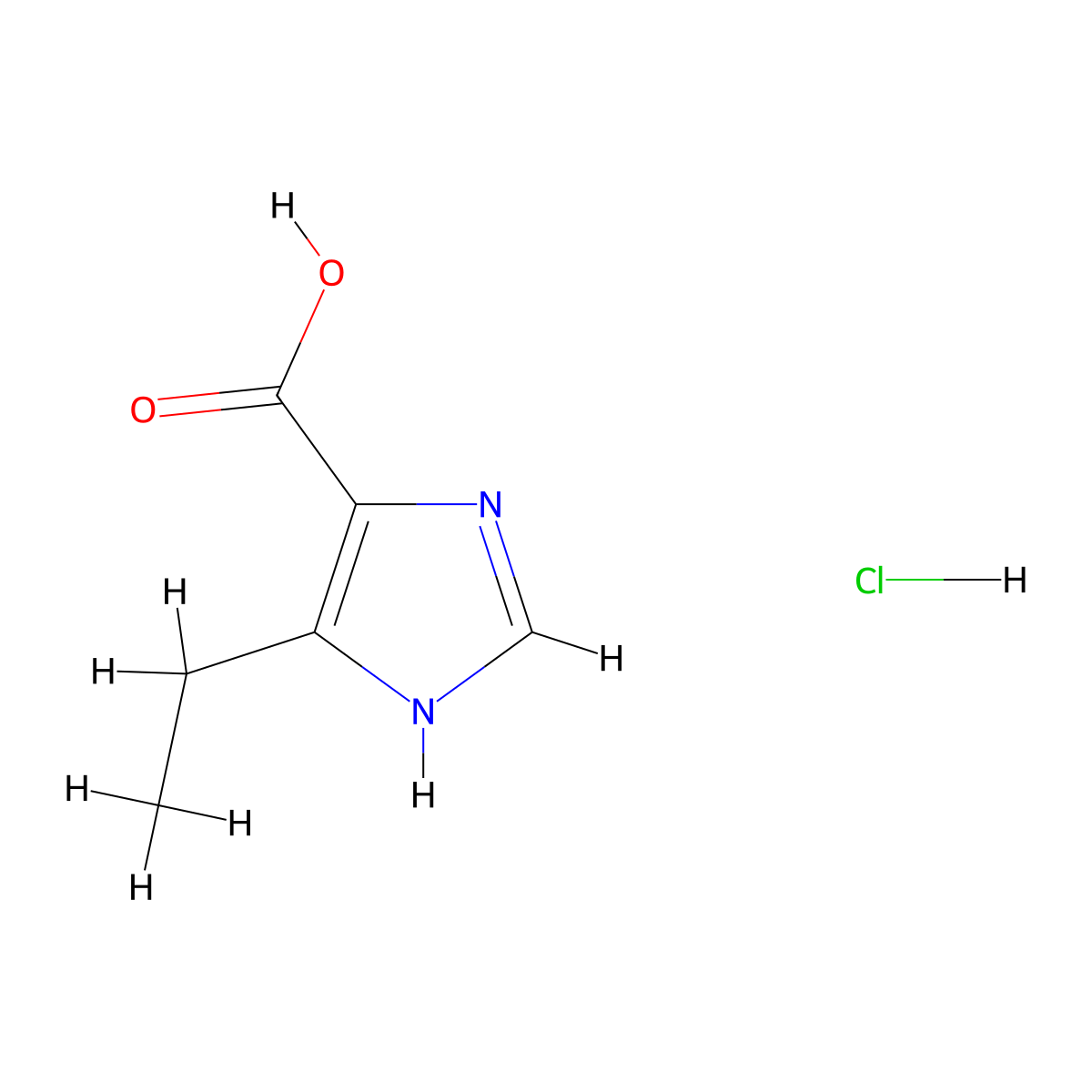 4-ethyl-1H-imidazole-5-carboxylic acid hydrochloride molecular structure, CAS 701298-44-4
