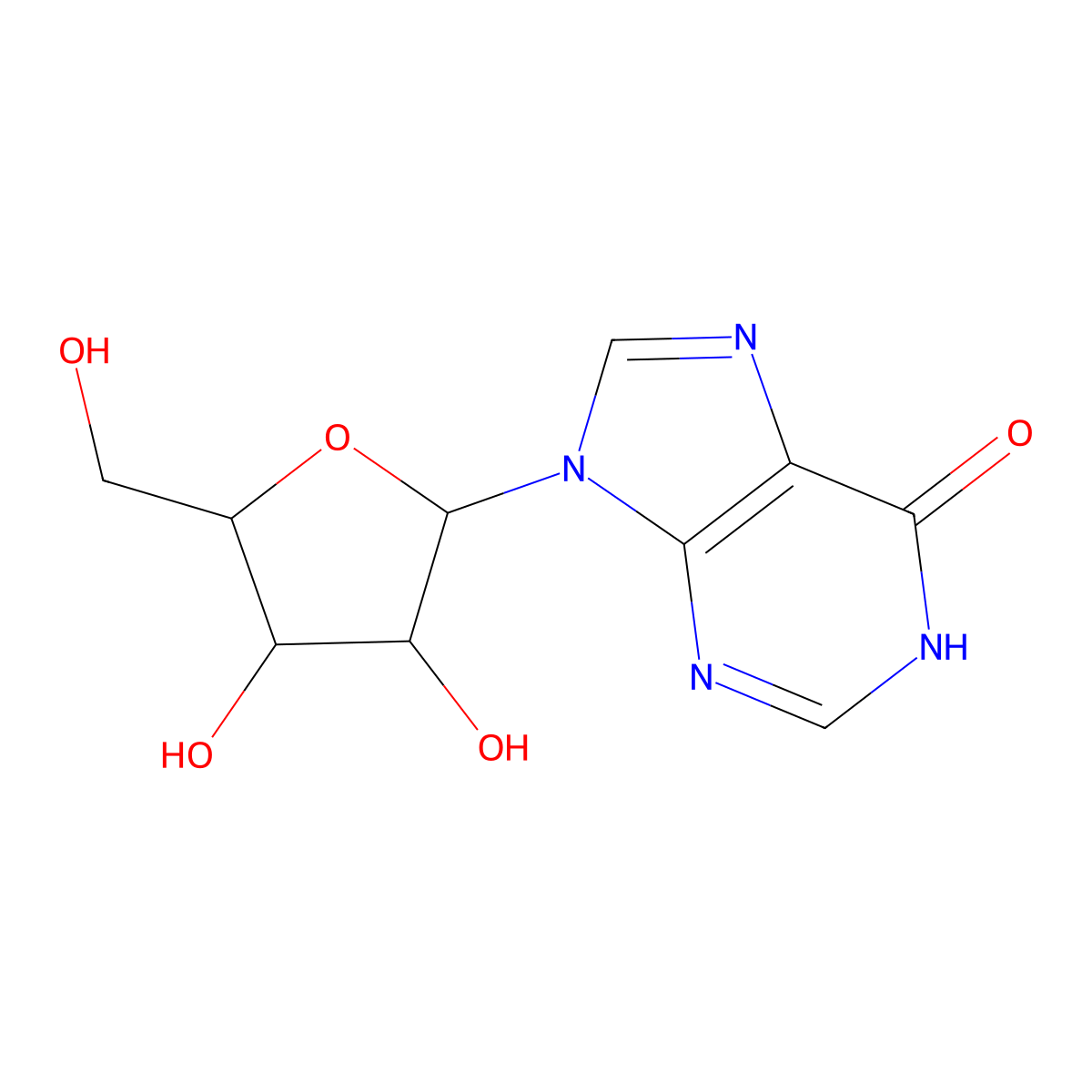9-beta-D-Arabinofuranosyl-1,9-dihydro-6H-purin-6-one molecular structure, CAS 7013-16-3