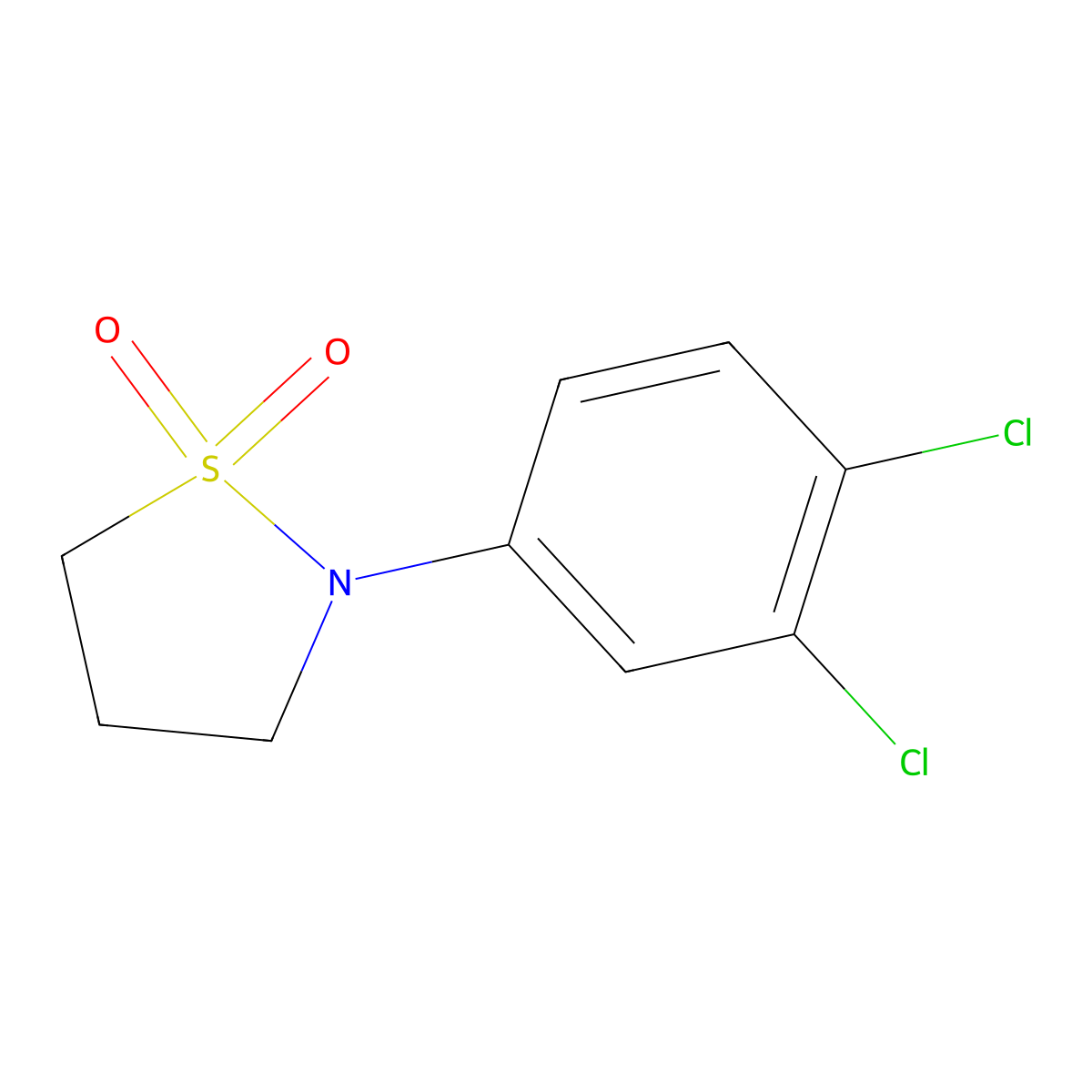 2-(3,4-dichlorophenyl)tetrahydro-1H-1lambda~6~-isothiazole-1,1-dione molecular structure, CAS 701305-11-5