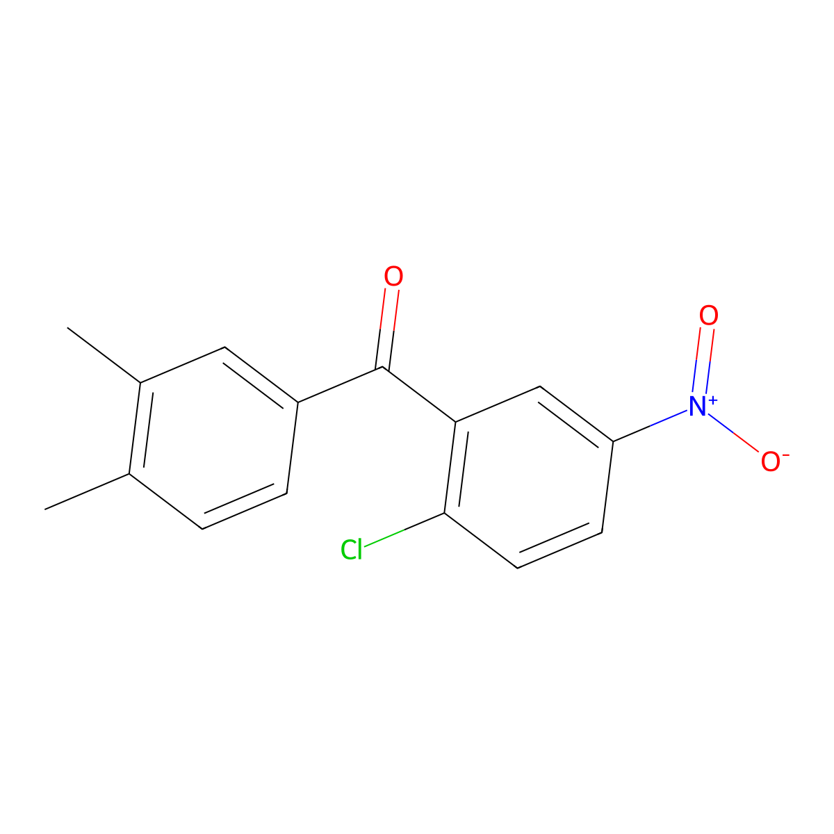 (2-Chloro-5-nitrophenyl)(3,4-dimethylphenyl)methanone molecular structure, CAS 70132-77-3