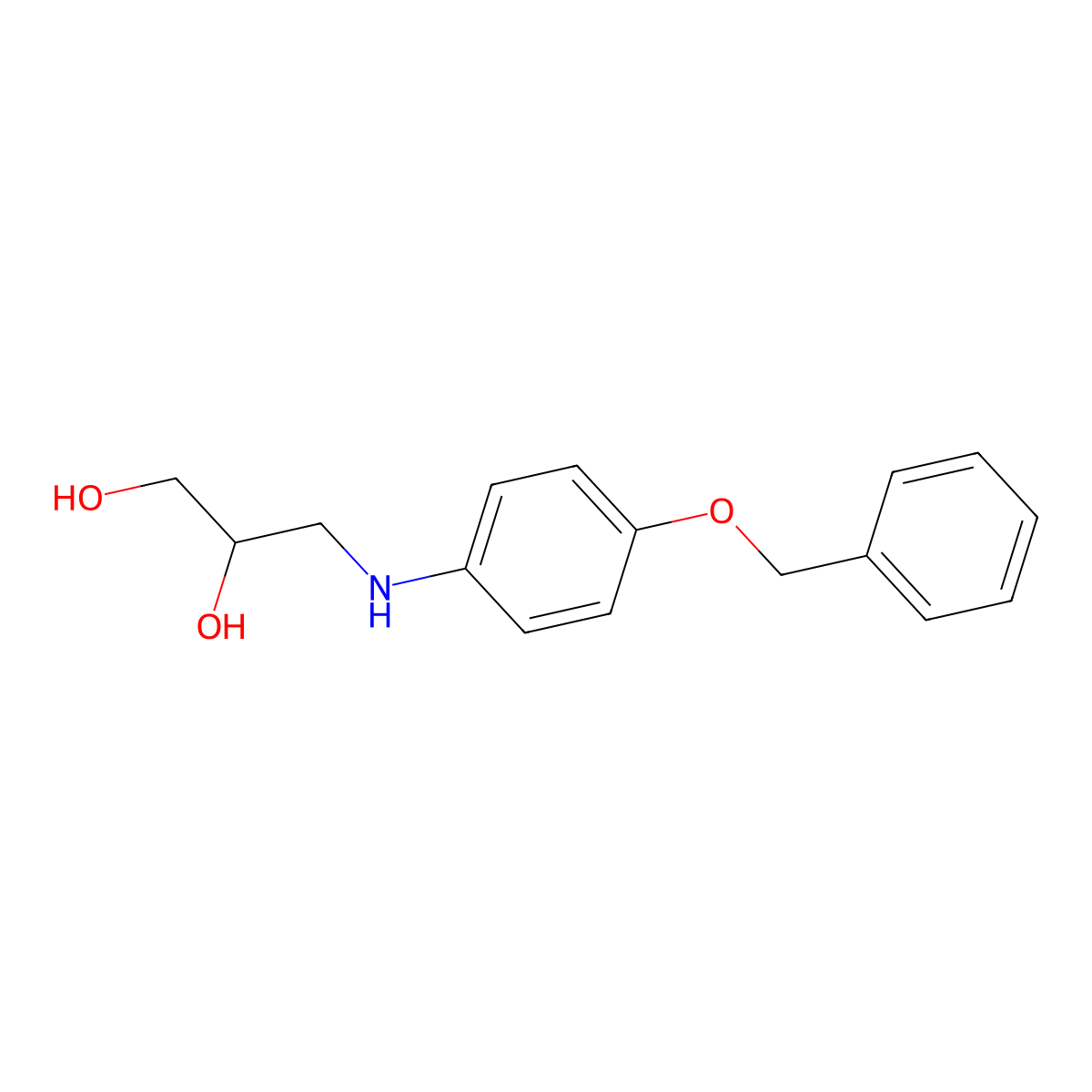 1,2-Propanediol, 3-[[4-(phenylmethoxy)phenyl]amino]- molecular structure, CAS 70133-06-1