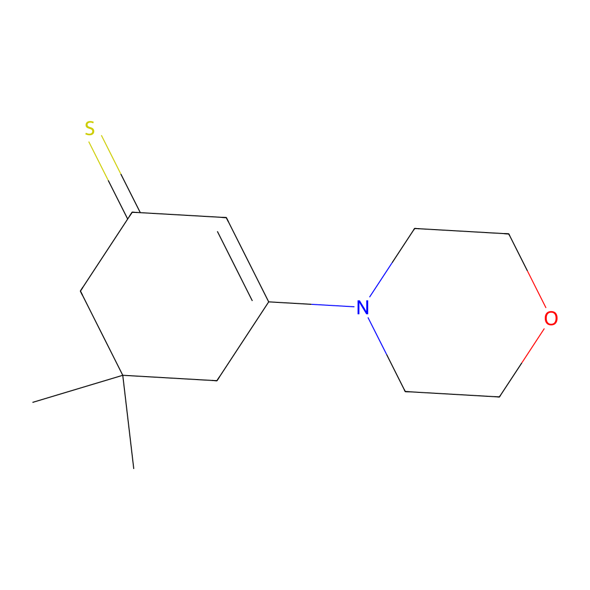3-Morpholino-5,5-dimethyl-2-cyclohexene-1-thione molecular structure, CAS 70134-06-4