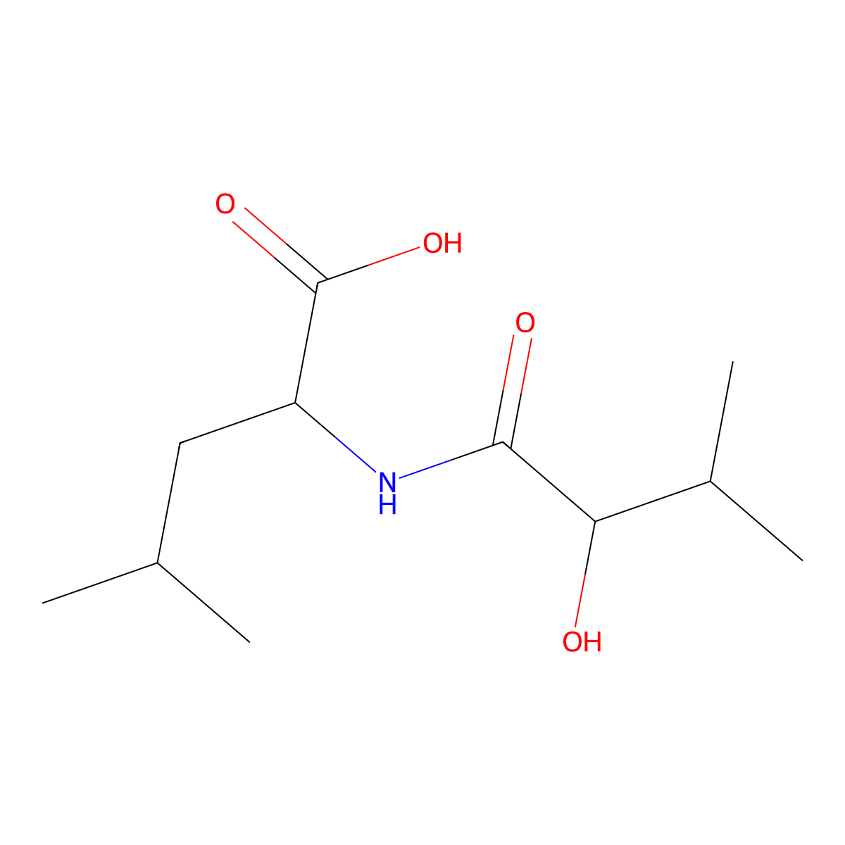 2-((2-Hydroxy-3-methylbutanoyl)amino)-4-methylpentanoic acid molecular structure, CAS 70134-19-9