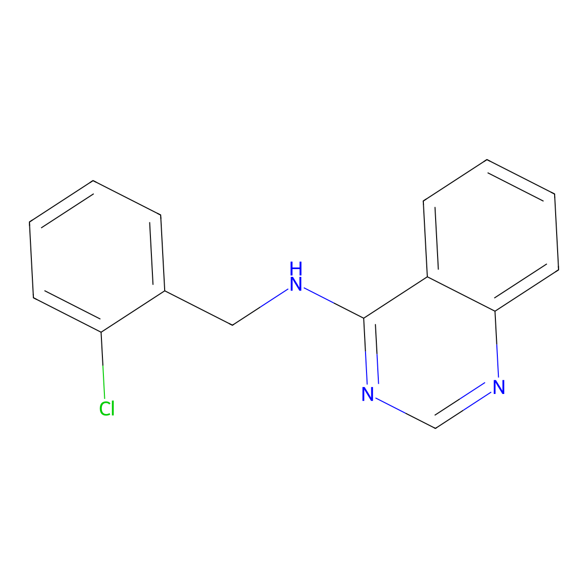 N-[(2-chlorophenyl)methyl]quinazolin-4-amine molecular structure, CAS 70137-89-2