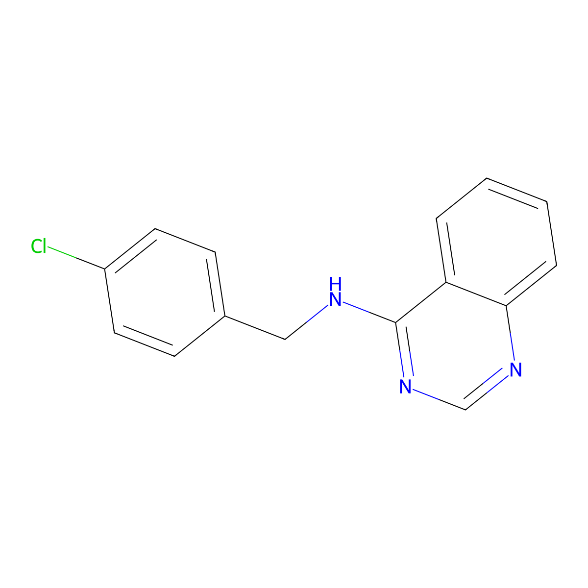 N-[(4-chlorophenyl)methyl]quinazolin-4-amine molecular structure, CAS 70137-93-8