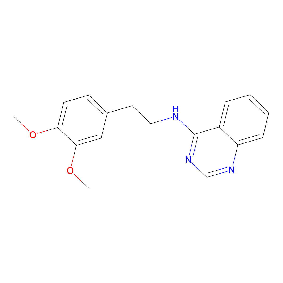N-[2-(3,4-dimethoxyphenyl)ethyl]quinazolin-4-amine molecular structure, CAS 70138-18-0