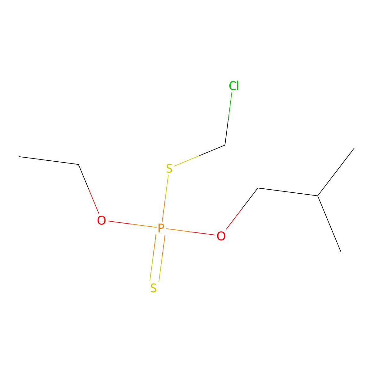 O-Ethyl O-isobutyl S-chloromethyl dithiophosphate molecular structure, CAS 70140-81-7