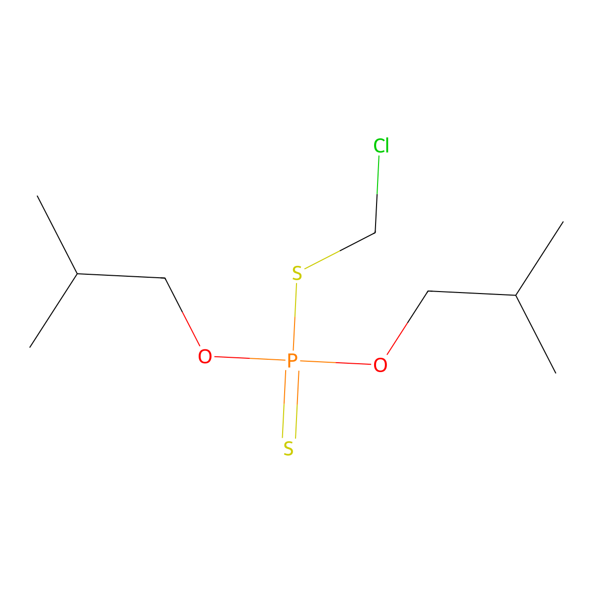 O,O-Diisobutyl S-chloromethyl dithiophosphate molecular structure, CAS 70140-82-8