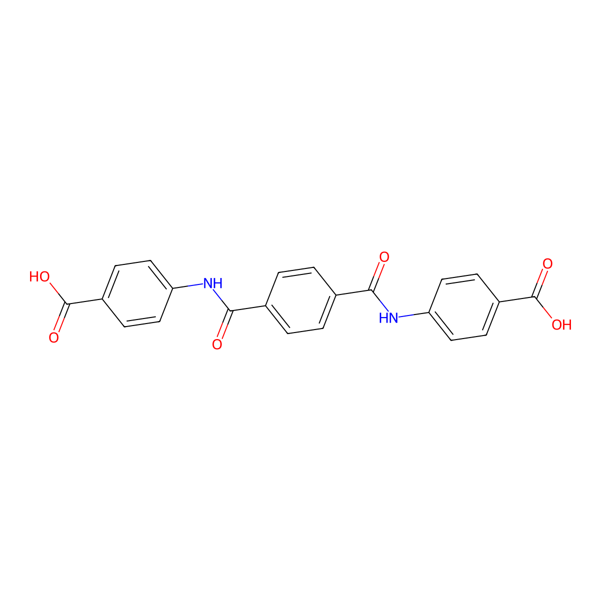 4-[[4-[(4-Carboxyphenyl)carbamoyl]benzoyl]amino]benzoic acid molecular structure, CAS 70142-79-9
