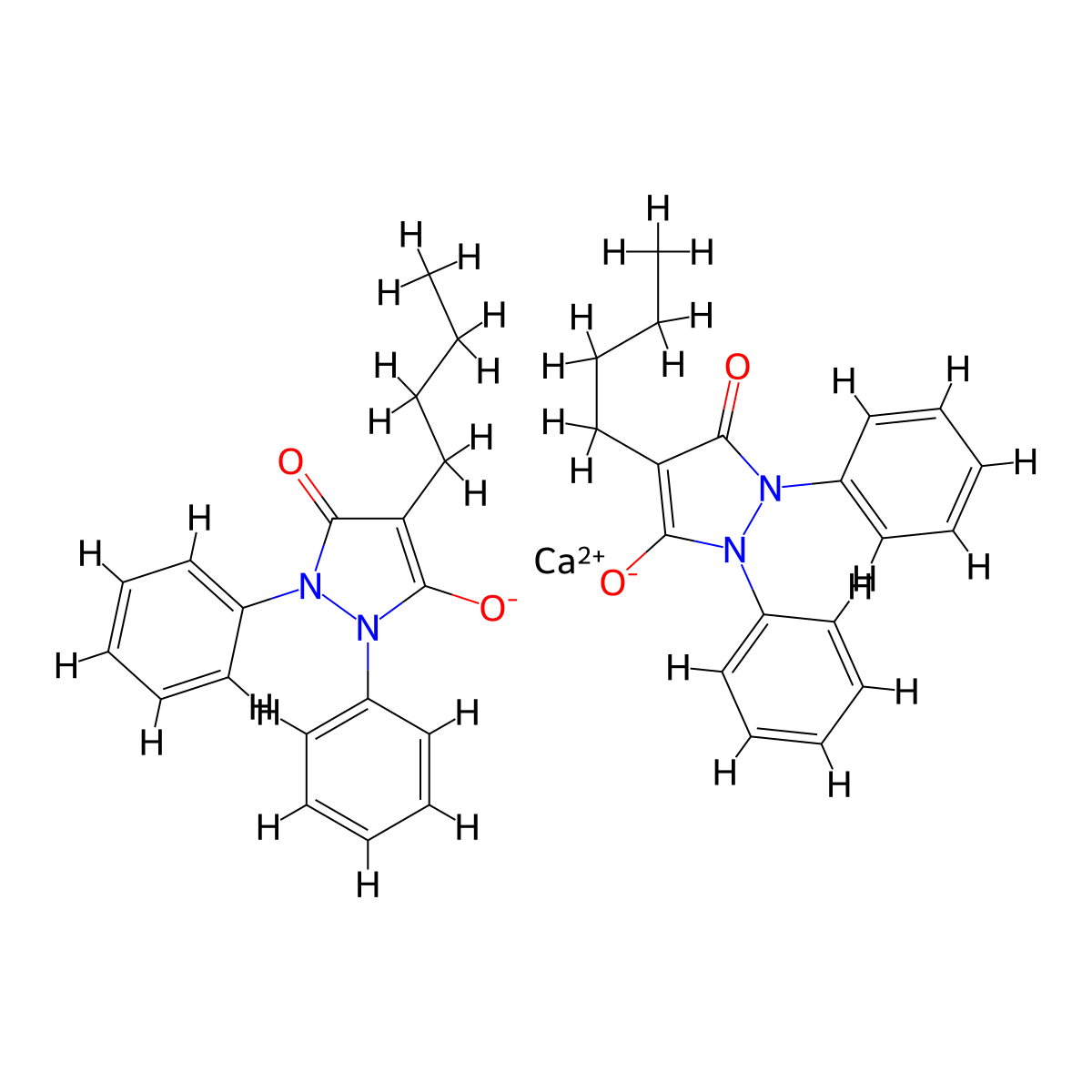 Phenylbutazone calcium molecular structure, CAS 70145-60-7