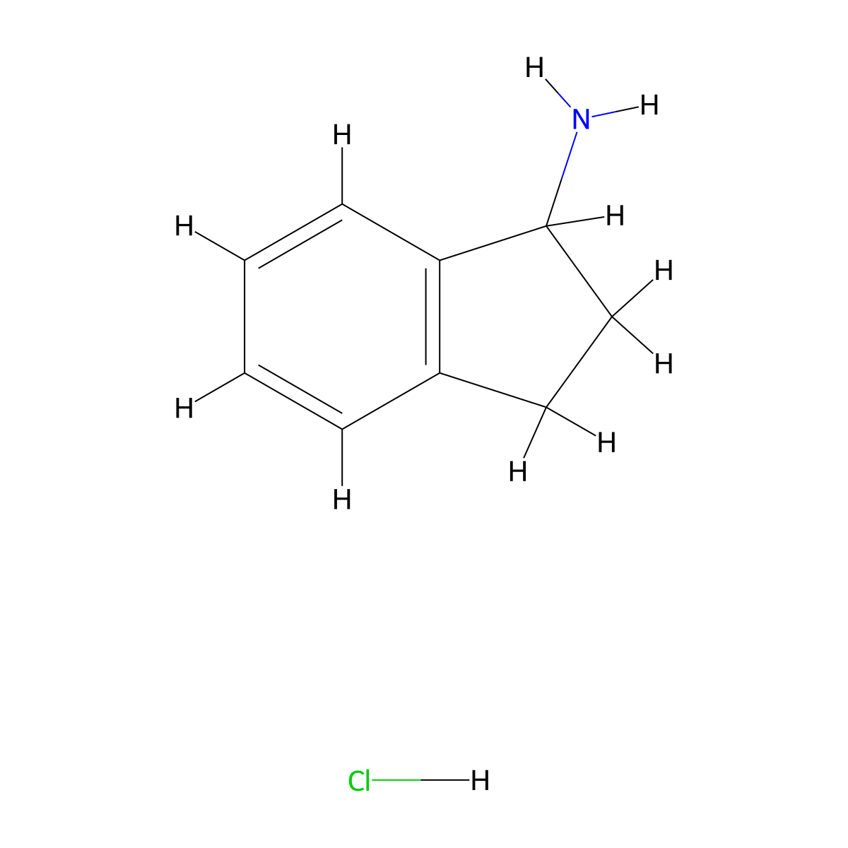 1-Aminoindane Hydrochloride molecular structure, CAS 70146-15-5