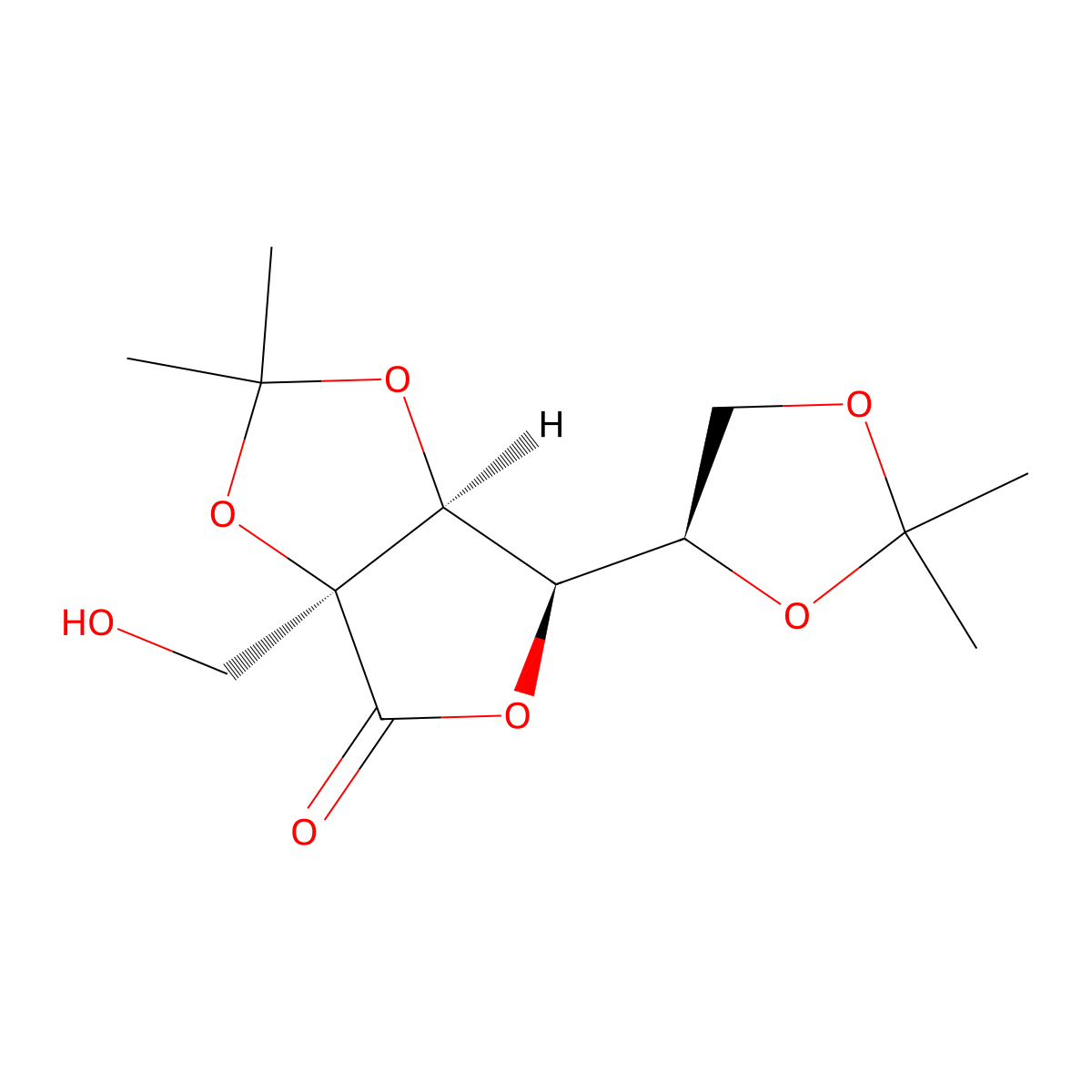 2C-Hydroxymethyl-2,3:5,6-di-O-isopropylidene-D-mannono-1,4-lactone molecular structure, CAS 70147-48-7