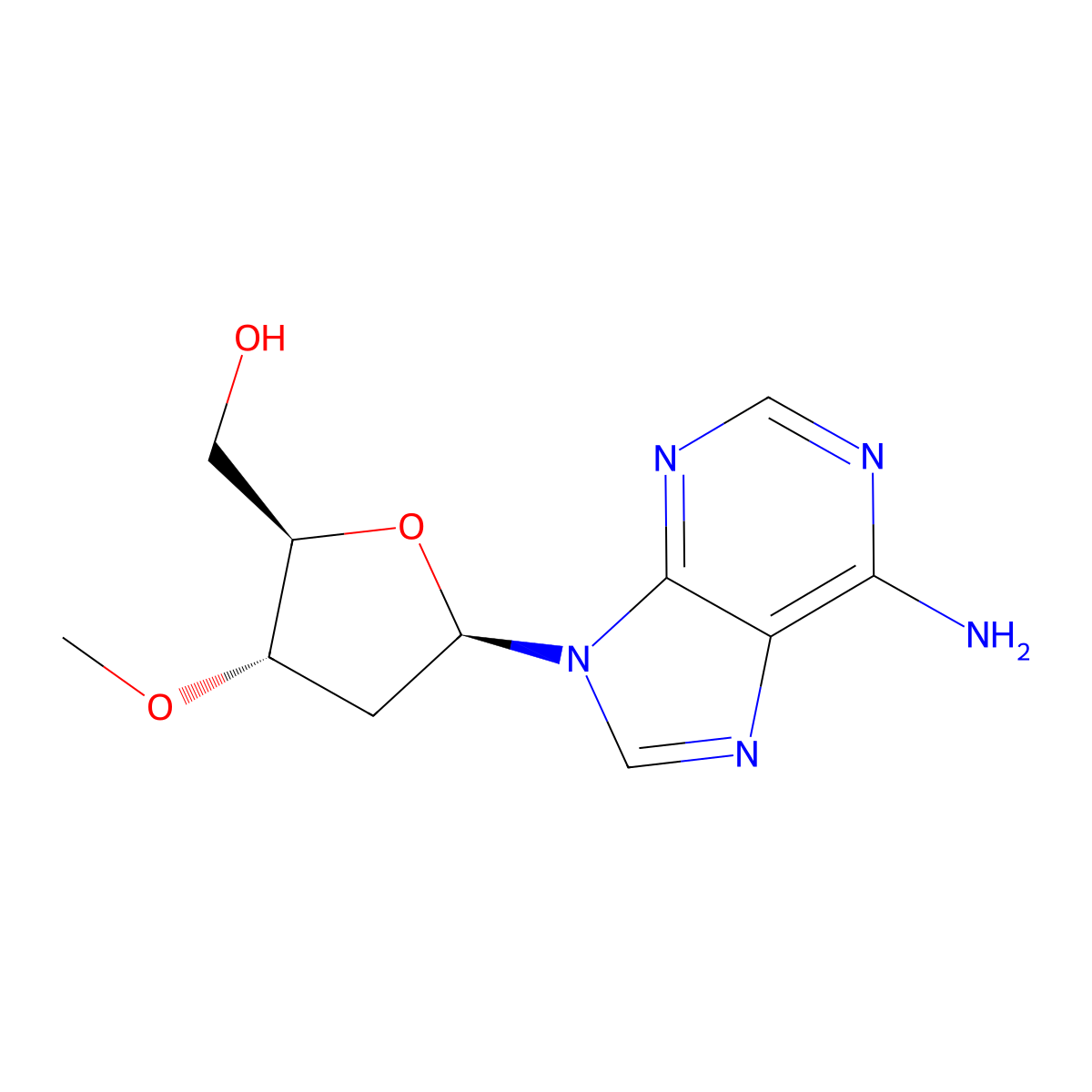 2'-Deoxy-3'-O-methyladenosine molecular structure, CAS 70147-57-8