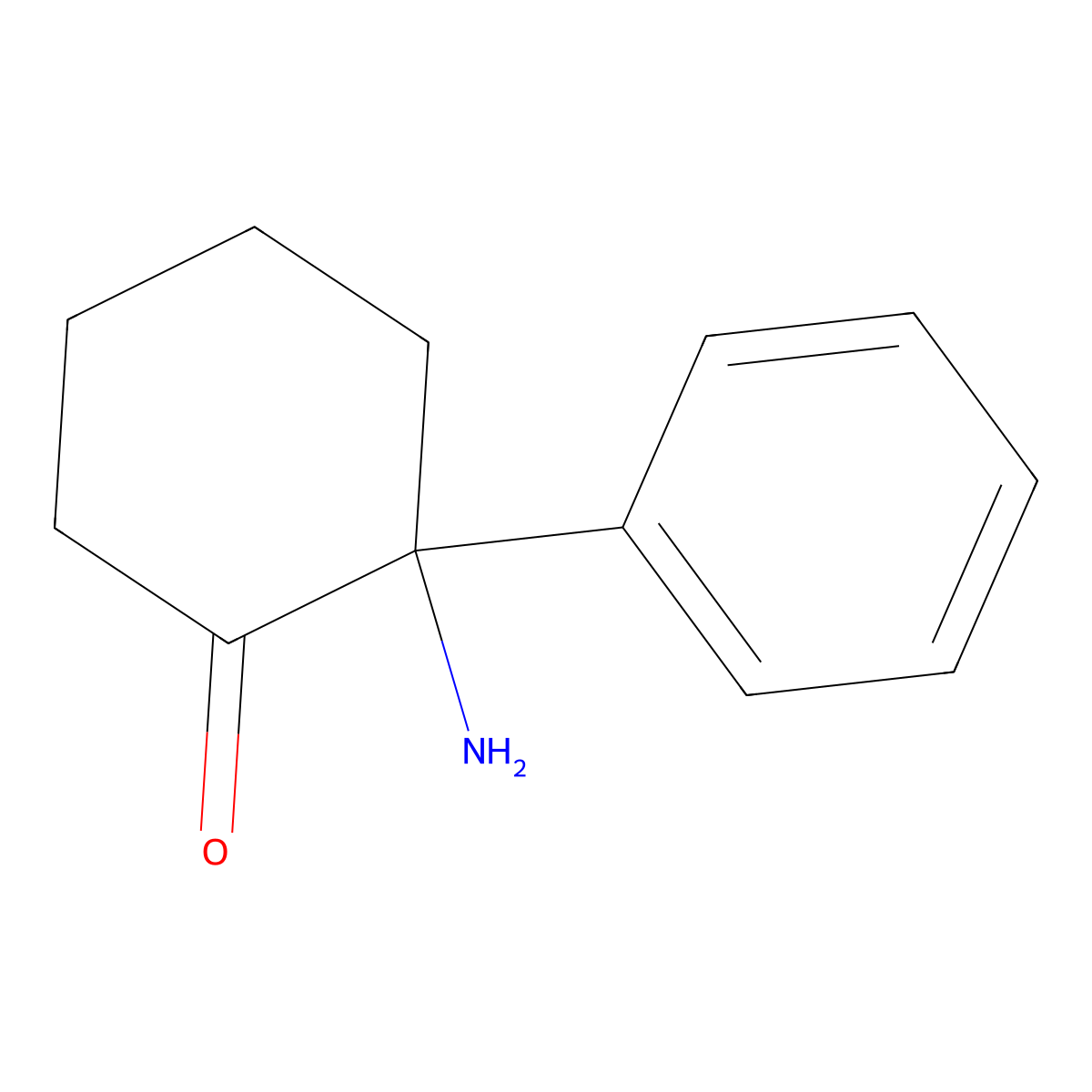 2-Amino-2-phenylcyclohexanone molecular structure, CAS 7015-20-5