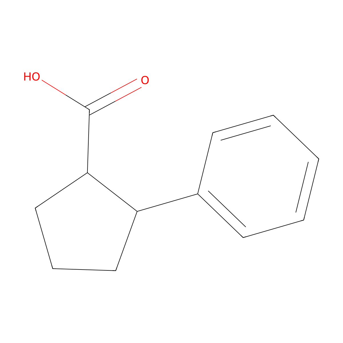 2-Phenylcyclopentane-1-carboxylic acid molecular structure, CAS 7015-25-0
