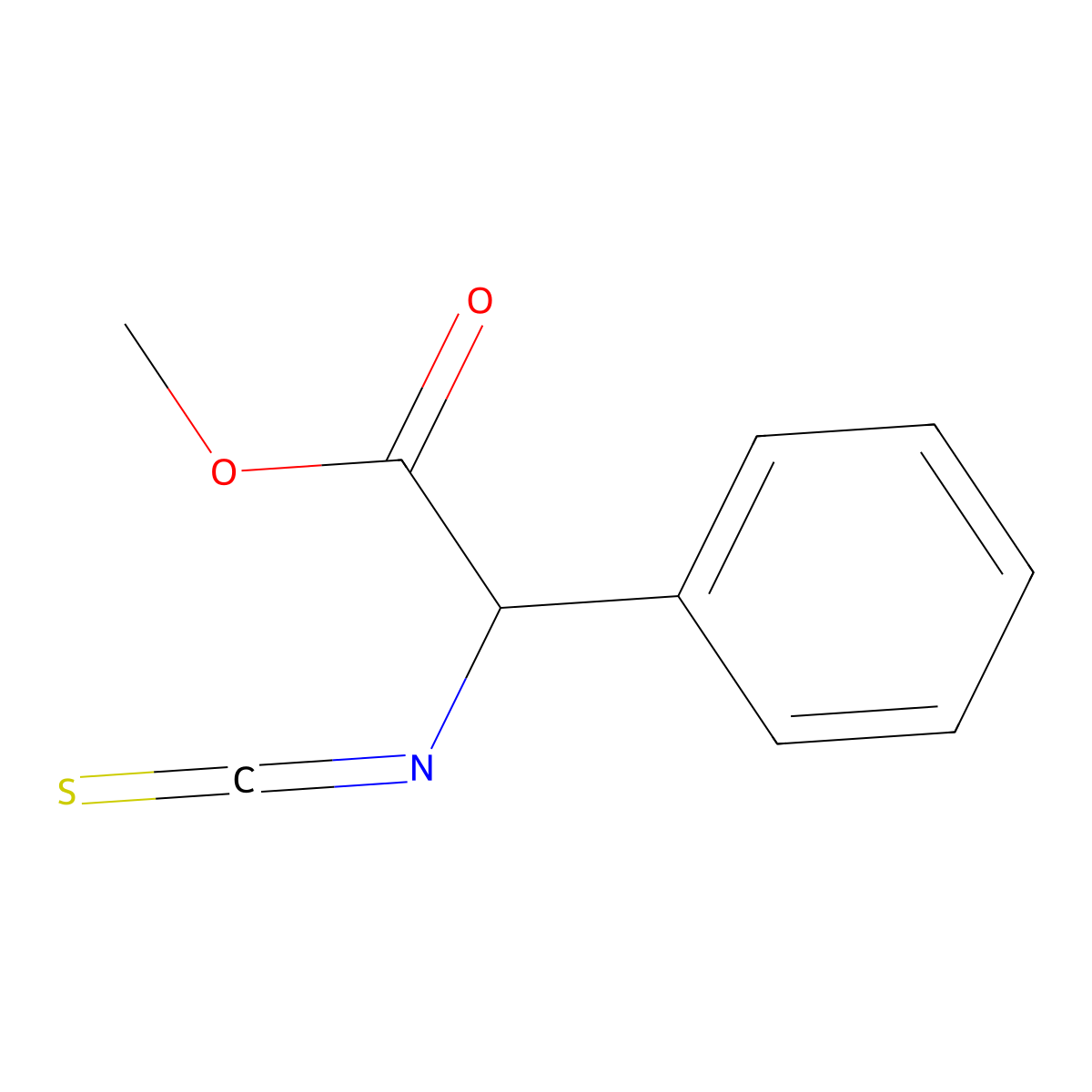 Methyl isothiocyanato(phenyl)acetate molecular structure, CAS 70150-36-6