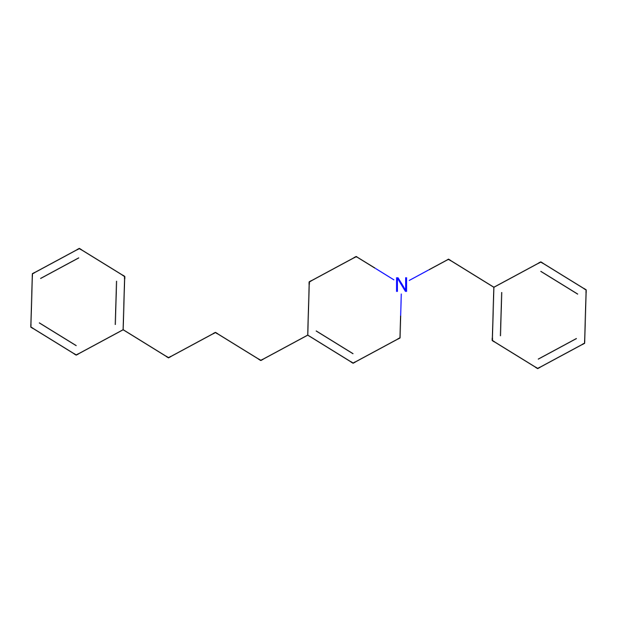 1-Benzyl-4-(3-phenylpropyl)-1,2,3,6-tetrahydropyridine molecular structure, CAS 70152-27-1