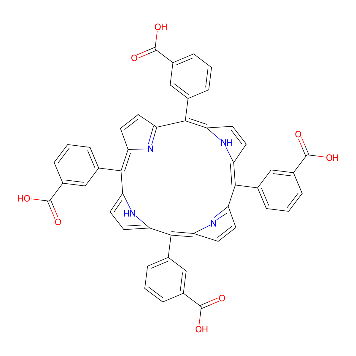 Meso-tetra (3-carboxyphenyl) porphine molecular structure, CAS 70152-54-4