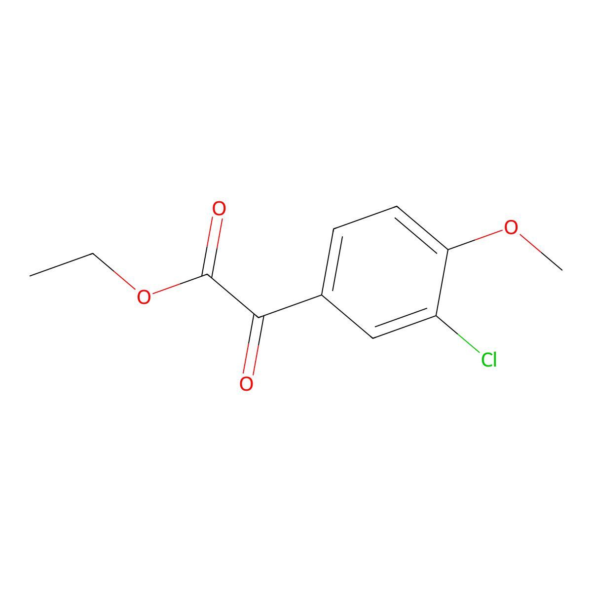 Ethyl 2-(3-chloro-4-methoxyphenyl)-2-oxoacetate molecular structure, CAS 70154-90-4