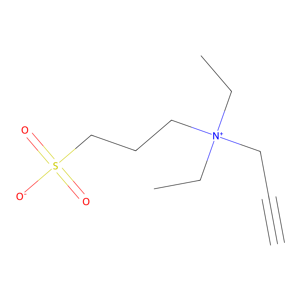 2-propyn-1-aminium, n,n-diethyl-n-(3-sulfopropyl)-, inner salt molecular structure, CAS 70155-90-7