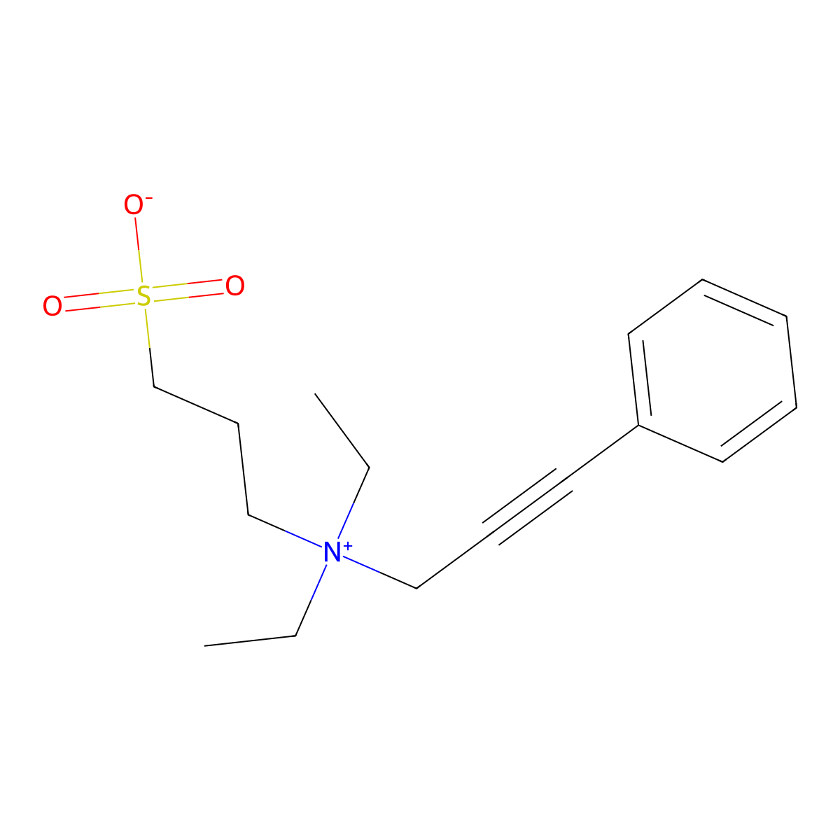 3-[Diethyl(3-phenylprop-2-ynyl)amino]propanesulfonic acid molecular structure, CAS 70155-92-9