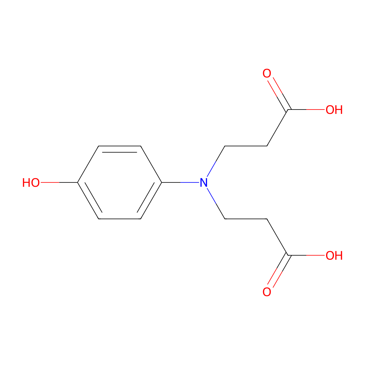 3-[(2-Carboxyethyl)(4-hydroxyphenyl)amino]propanoic acid molecular structure, CAS 70156-41-1