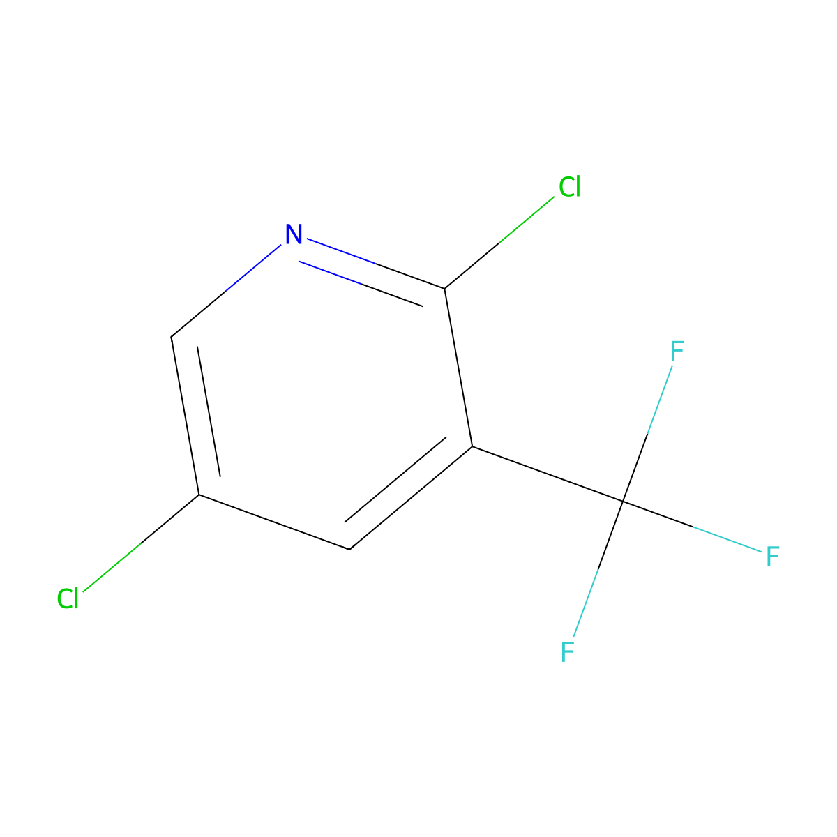 2,5-Dichloro-3-(trifluoromethyl)pyridine molecular structure, CAS 70158-59-7