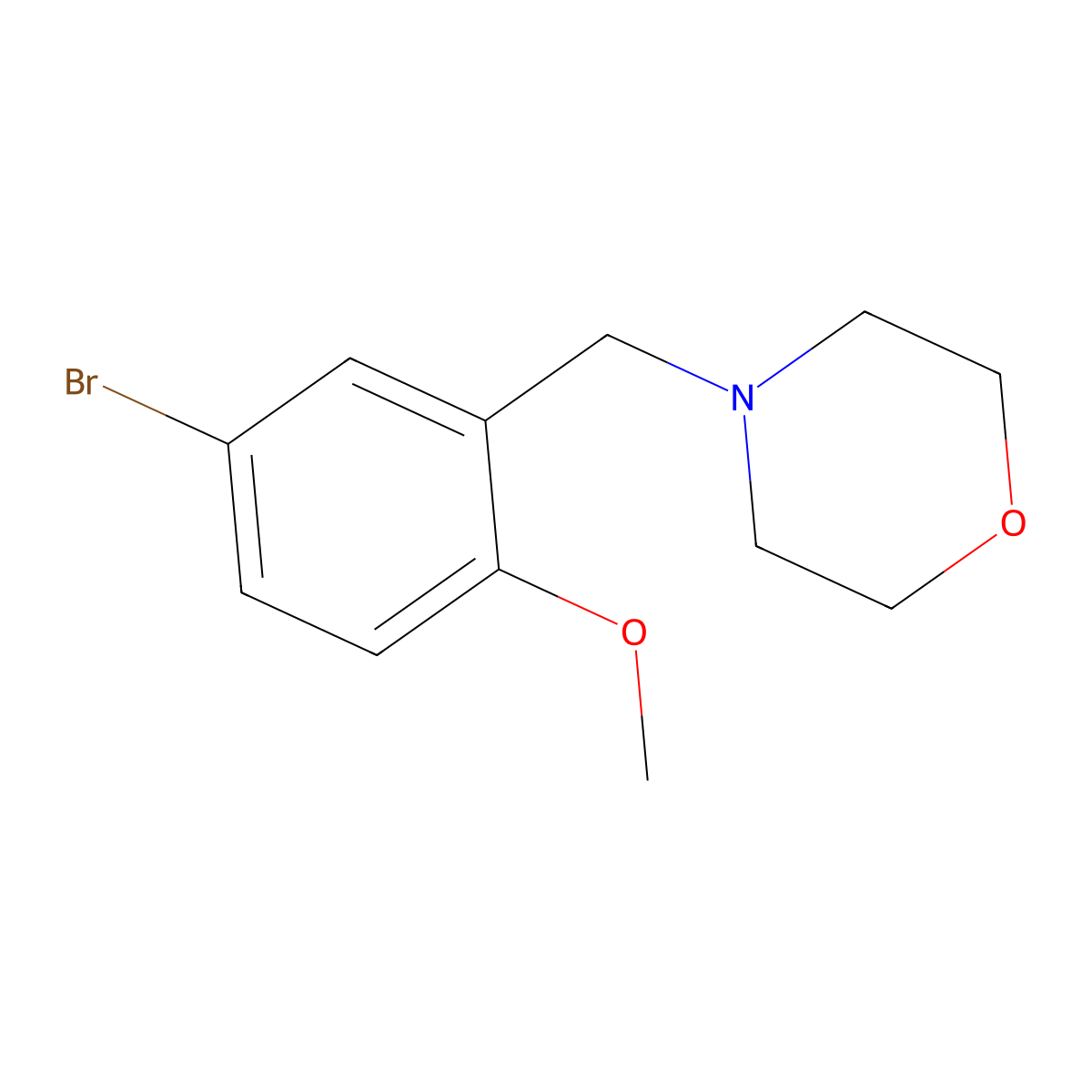 4-(5-Bromo-2-methoxybenzyl)morpholine molecular structure, CAS 7016-14-0