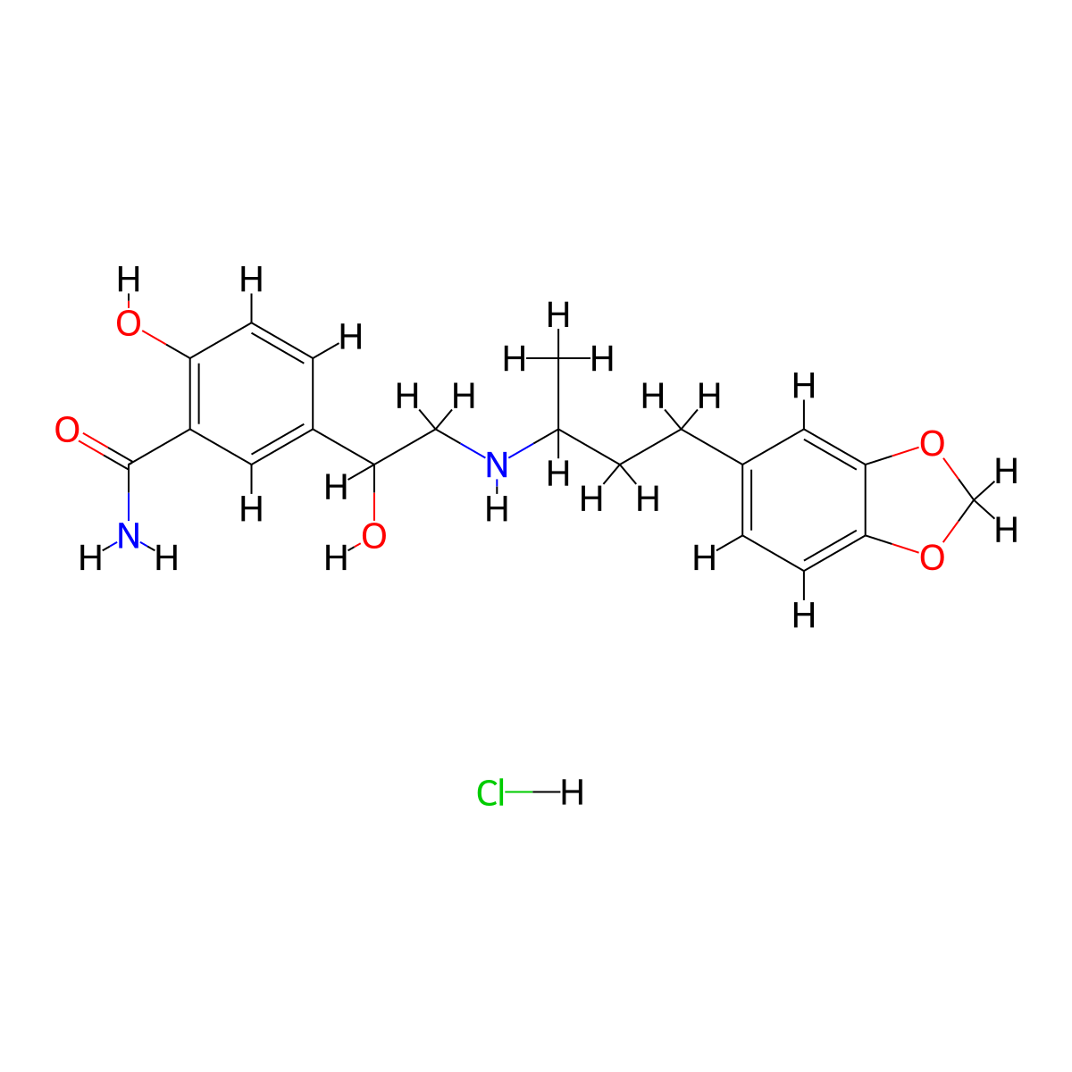 Medroxalol hydrochloride molecular structure, CAS 70161-10-3
