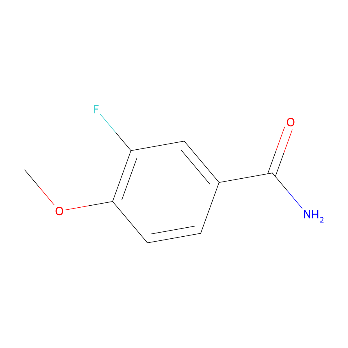 3-Fluoro-4-methoxybenzamide molecular structure, CAS 701640-04-2