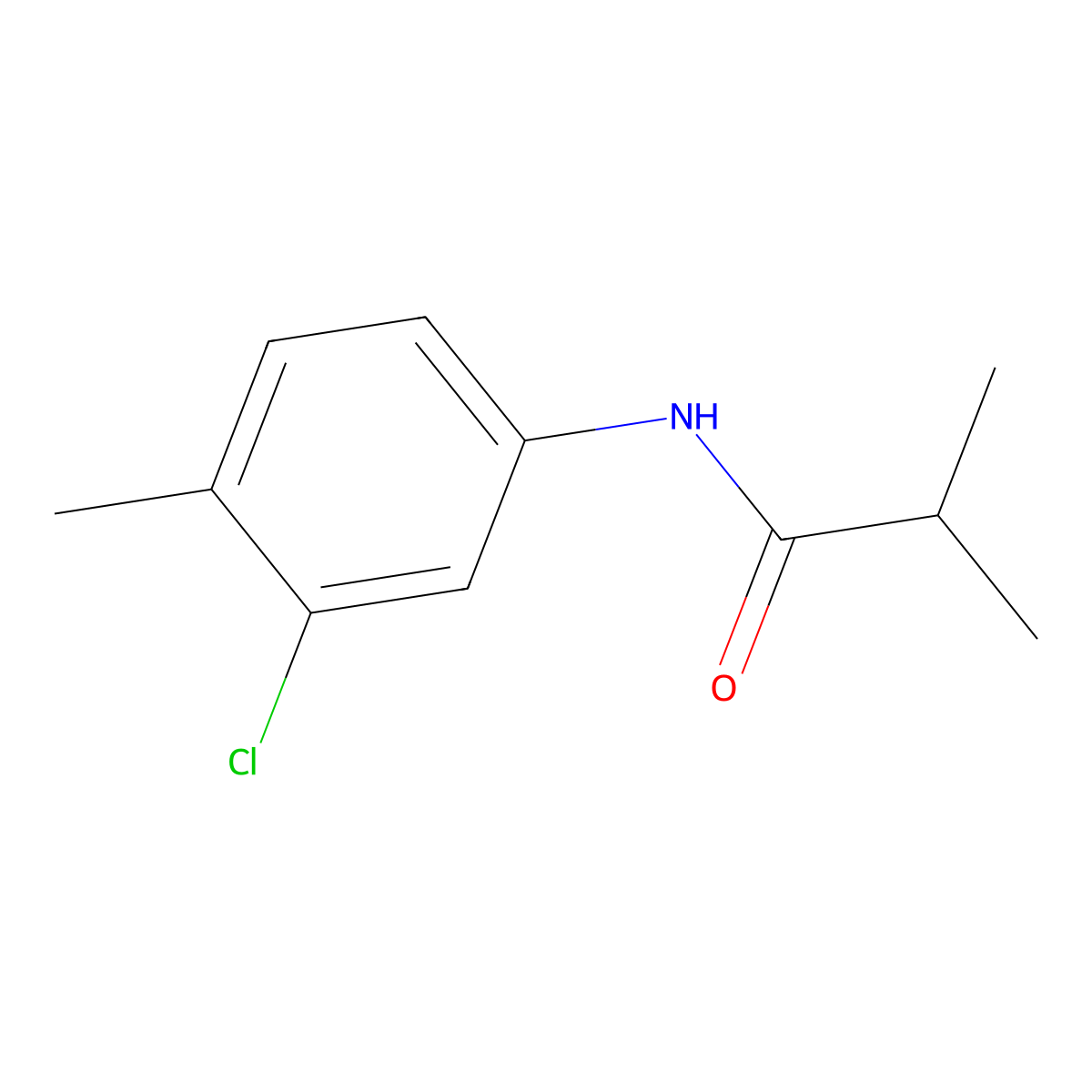 N-(3-chloro-4-methylphenyl)-2-methylpropanamide molecular structure, CAS 7017-13-2