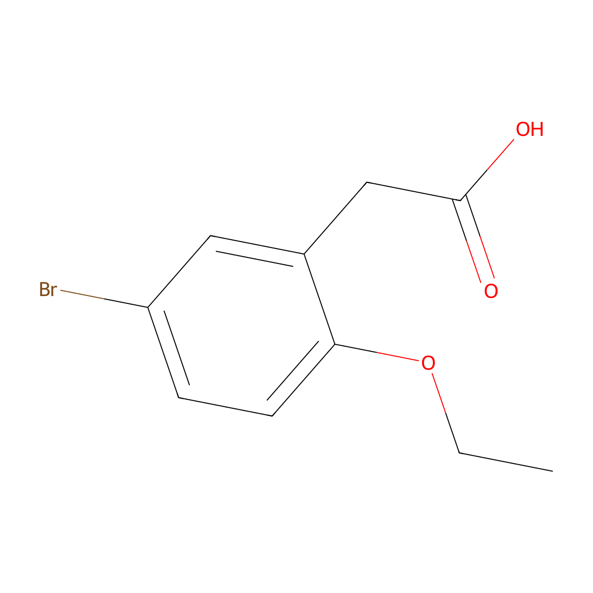 5-Bromo-2-ethoxybenzeneacetic acid molecular structure, CAS 7017-49-4