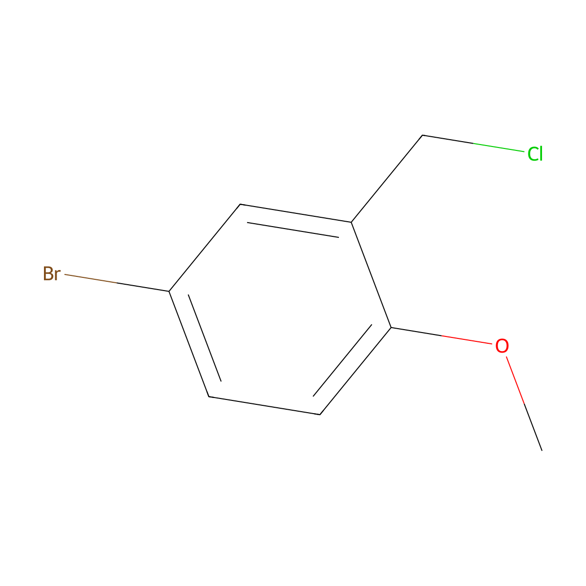4-Bromo-2-(chloromethyl)-1-methoxybenzene molecular structure, CAS 7017-52-9